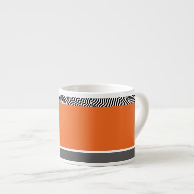 Zebra Trim Citrus Orange  Espresso Cup (Front Right)