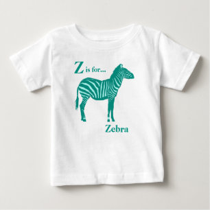Zebra - Turquoise and Aqua Baby T-Shirt