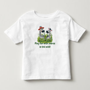 Zebra Twins in the Wild and Personalised Name Toddler T-Shirt