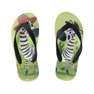 Zebra Twins in the Wild  Kid's Jandals