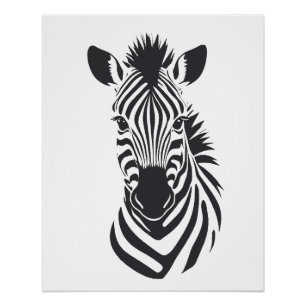 Zebra Vector Art Animal Modern Urban City Graphic Poster