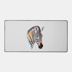 Zebra Vector Art with Vibrant Colours Desk Mat