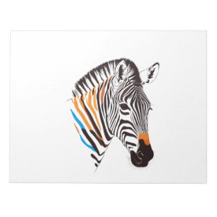 Zebra Vector Art with Vibrant Colours Notepad