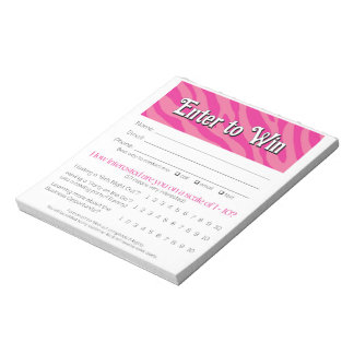 Zebra Vendor Event Leads Drawing Slip Booking  Notepad