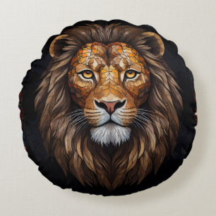 Zebra Vibrant Mosaic Round Cushion