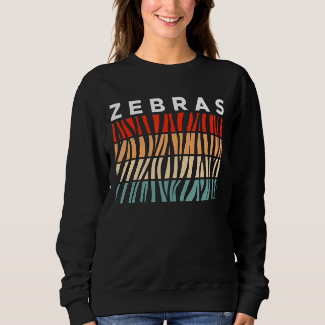 Zebra Vintage Retro Stripe Sweatshirt (Front)