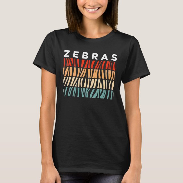 Zebra Vintage Retro Stripe T-Shirt (Front)