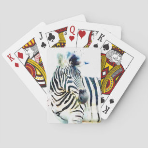 Zebra Watercolor Playing Cards