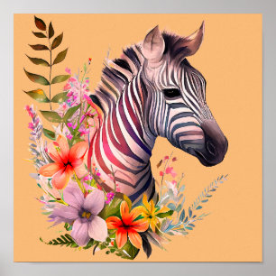 ZEBRA Watercolor Poster