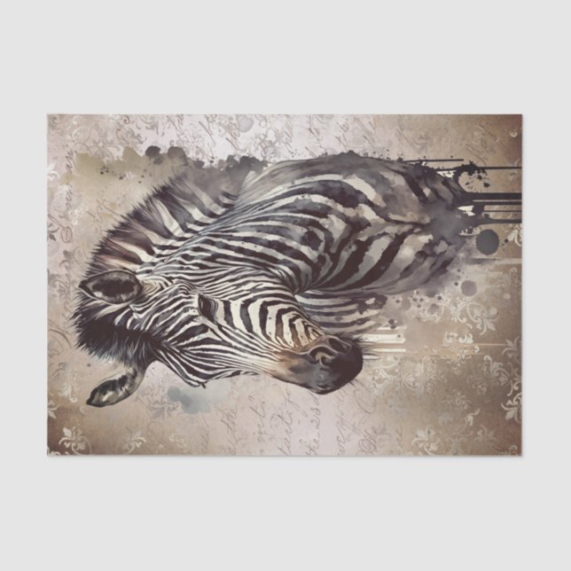 Zebra Watercolor Tissue Paper (Front)