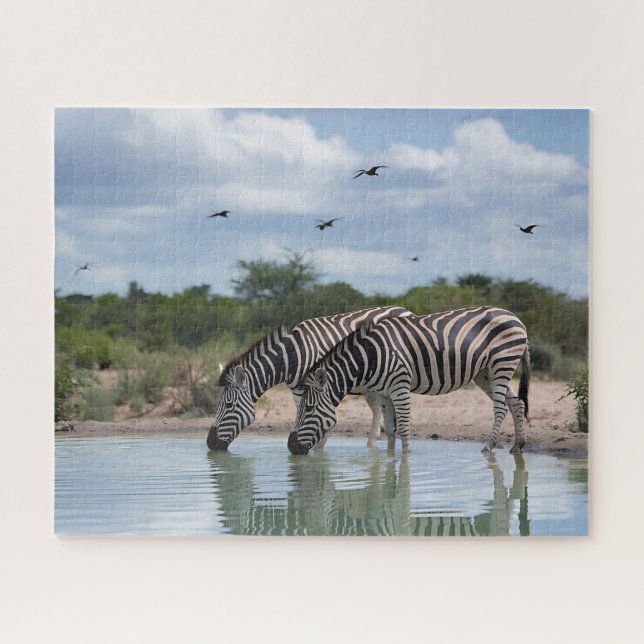 Zebra Watering Hole Jigsaw Puzzle (Horizontal)