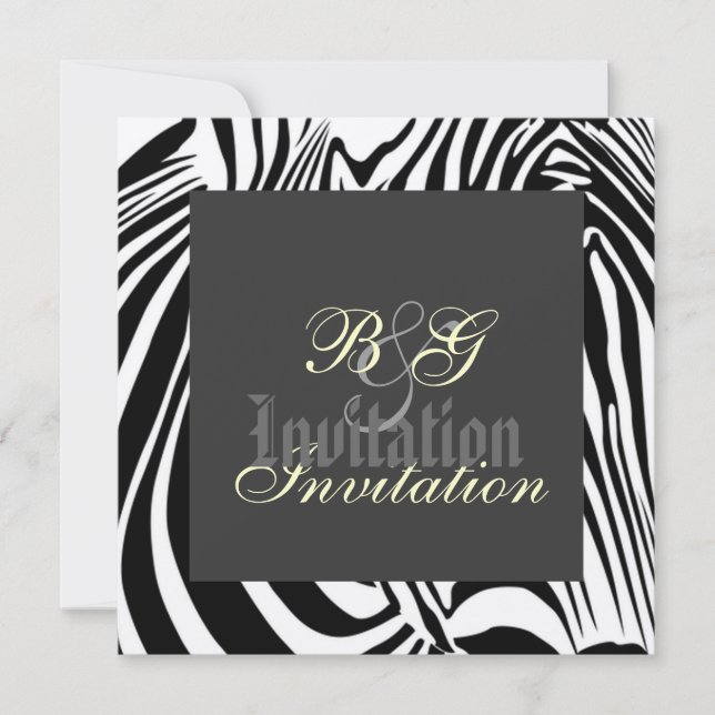 Zebra Wedding Invitation (Front)