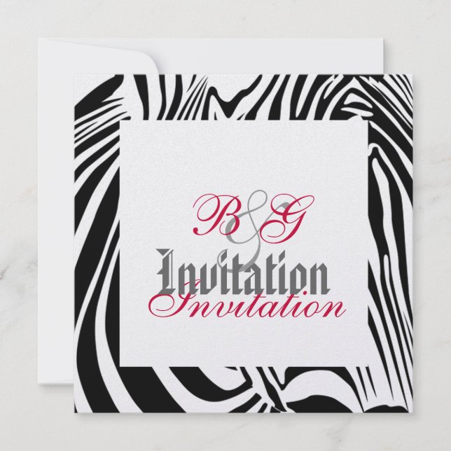 Zebra Wedding Invitation (Front)