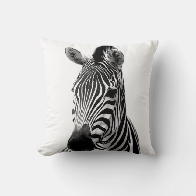 Zebra wild african animal photo black and white cushion (Front)
