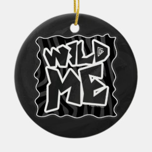 Zebra Wild me Black and Grey Ceramic Tree Decoration