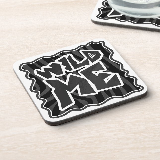 Zebra Wild me Black and Grey Coaster (Left Side)