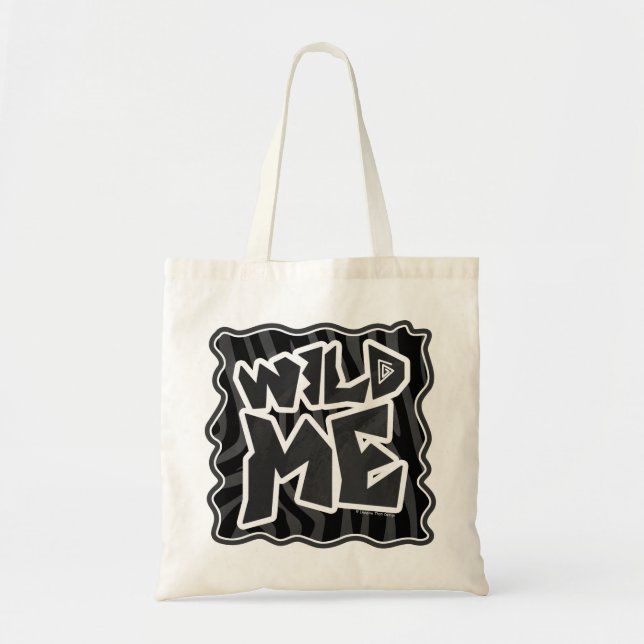 Zebra Wild me Black and Grey Tote Bag (Front)