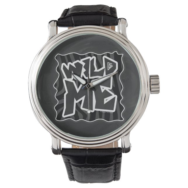 Zebra Wild me Black and Grey Watch (Front)
