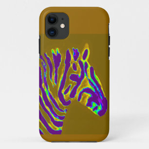 Zebra Wildlife Art Purple Striped iPhone 11 Case