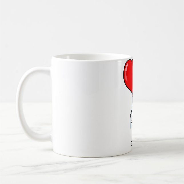 Zebra With Heart Balloon Valentines Day Zebra   Coffee Mug (Left)