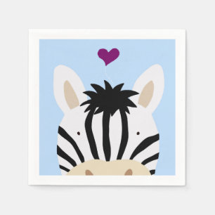 Zebra with Heart Napkin