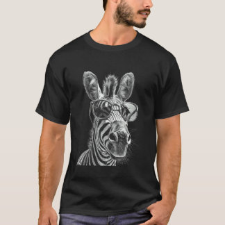 Zebra with Sunglasses Artwork African Animal Lover T-Shirt