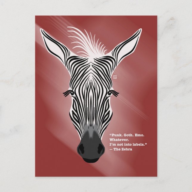 Zebra without Labels Postcards (Front)