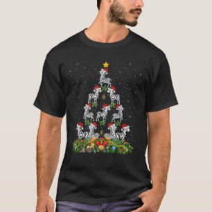 Zebra Xmas Tree Gift Santa Hat Zebra Christmas T-Shirt