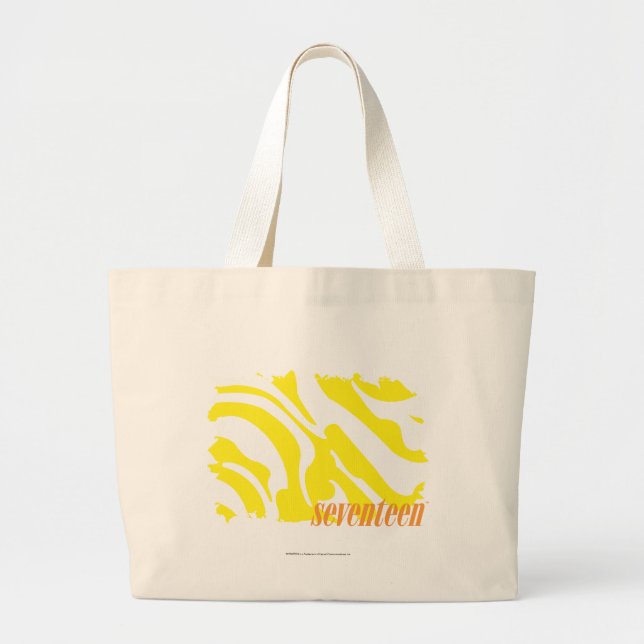 Zebra Yellow 2 Large Tote Bag (Front)