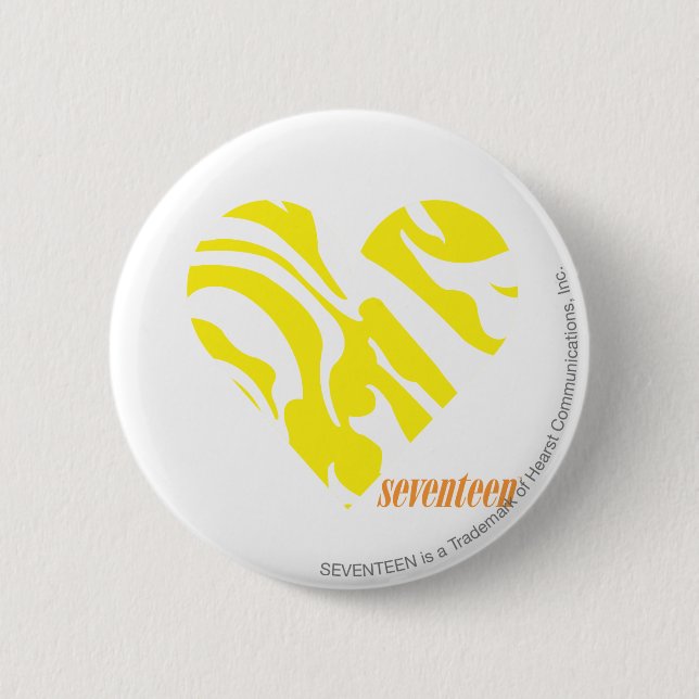 Zebra Yellow 4 6 Cm Round Badge (Front)