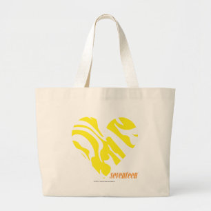 Zebra Yellow 4 Large Tote Bag