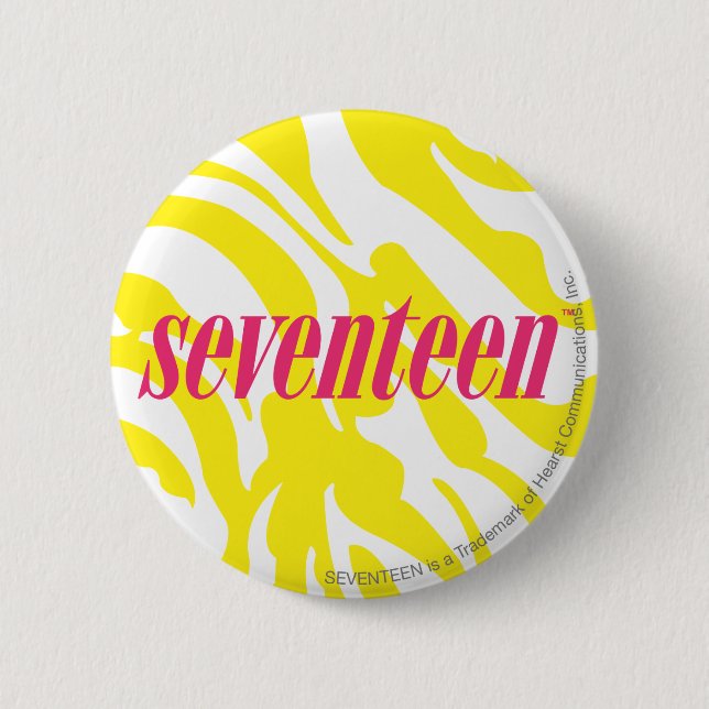 Zebra Yellow 6 Cm Round Badge (Front)