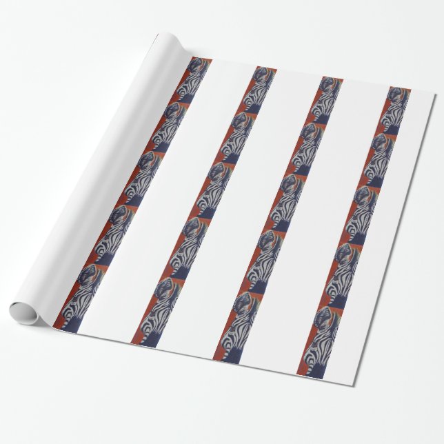 Zebra Zebras African Stripes Wrapping Paper (Unrolled)