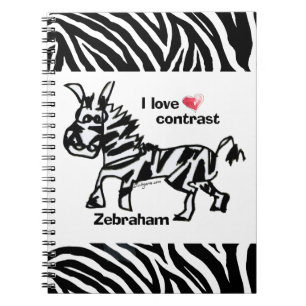 Zebraham- I love contrast Spiral Notebook