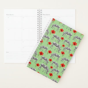 Zebras Among Hibiscus Flowers Planner