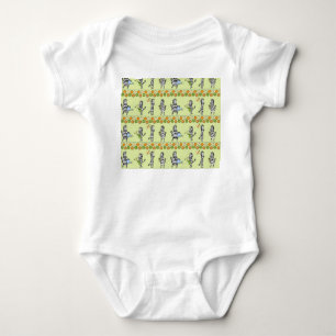 Zebras and Fruits Seamless Pattern Baby Bodysuit