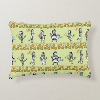 Zebras and Fruits Seamless Pattern Decorative Cushion
