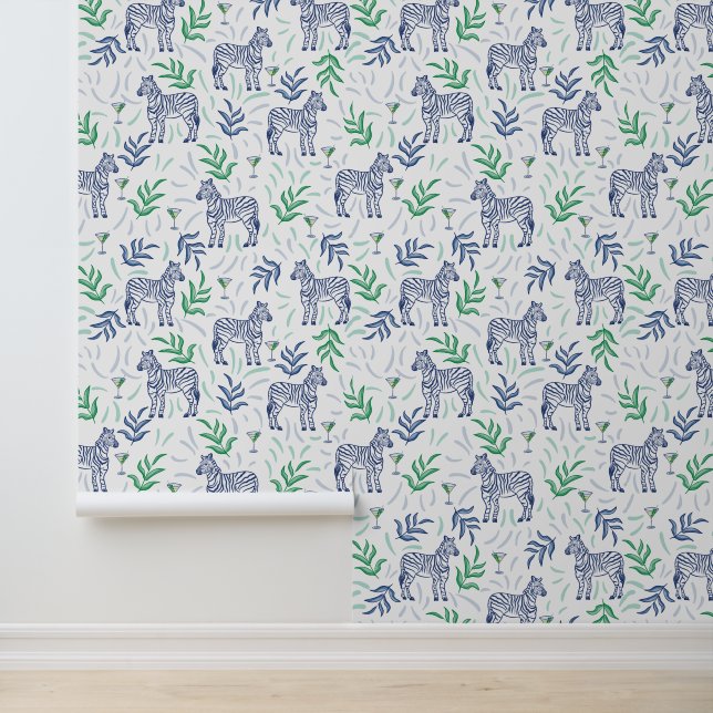 Zebras and Martinis White Wallpaper (Application)