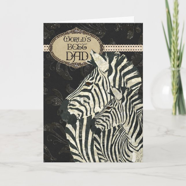Zebras Black Elegant  Father's Day Card (Front)