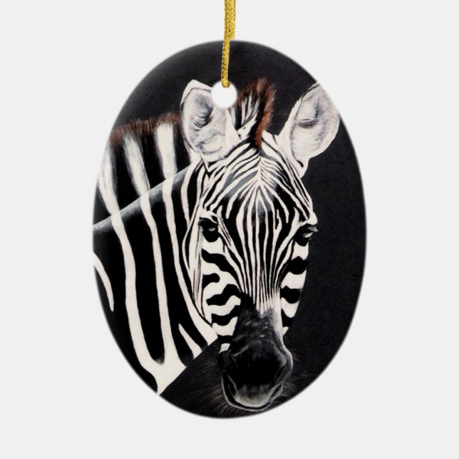 ZEBRAS CERAMIC TREE DECORATION (Front)