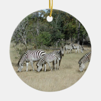 Zebras Ceramic Tree Decoration