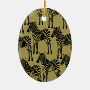 Zebras Ceramic Tree Decoration