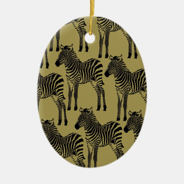 Zebras Ceramic Tree Decoration (Front)