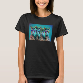 Zebras Cute Zoo Animals Wearing Hats Sunglasses T-Shirt