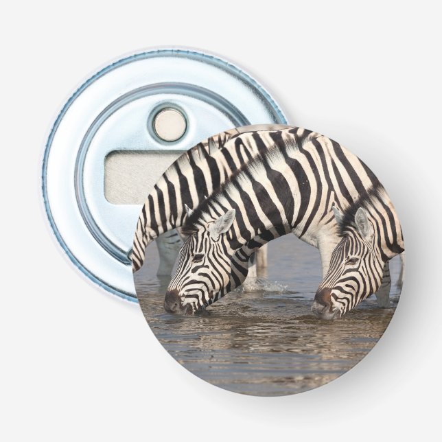 Zebras drinking bottle opener (Front)