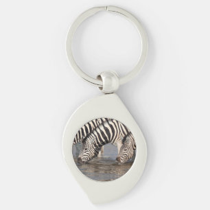 Zebras drinking key ring