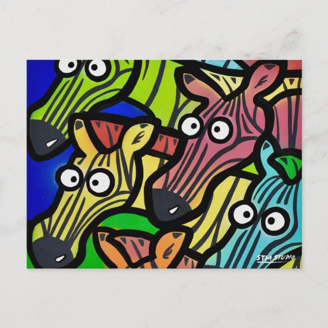ZEBRAS GRAFFITI Postcard (Front)