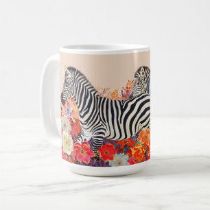 Zebras In Flowers Coffee Mug