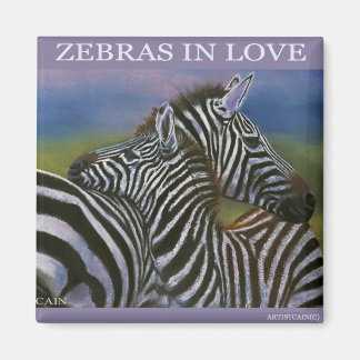 ZEBRAS IN LOVE MAGNET