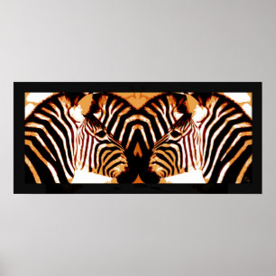 Zebras in love poster
